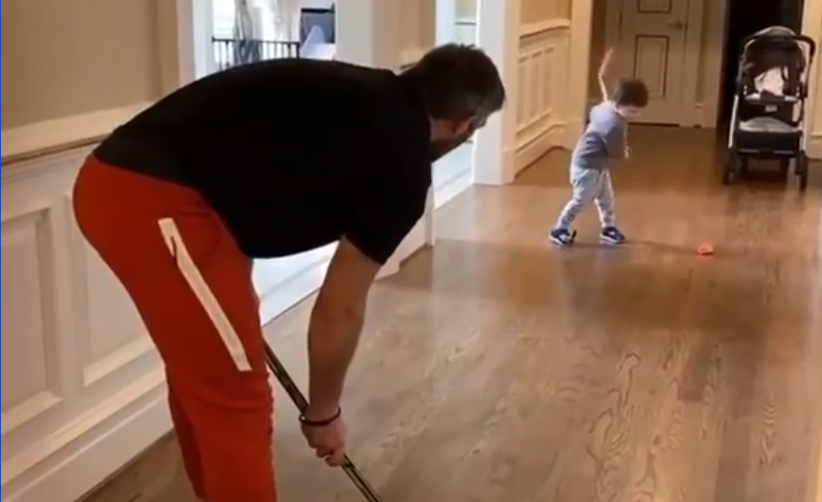 If genetics are any indication, Sergei Ovechkin will be terrorizing minor hockey goalies in no time. (Instagram/RMNB)