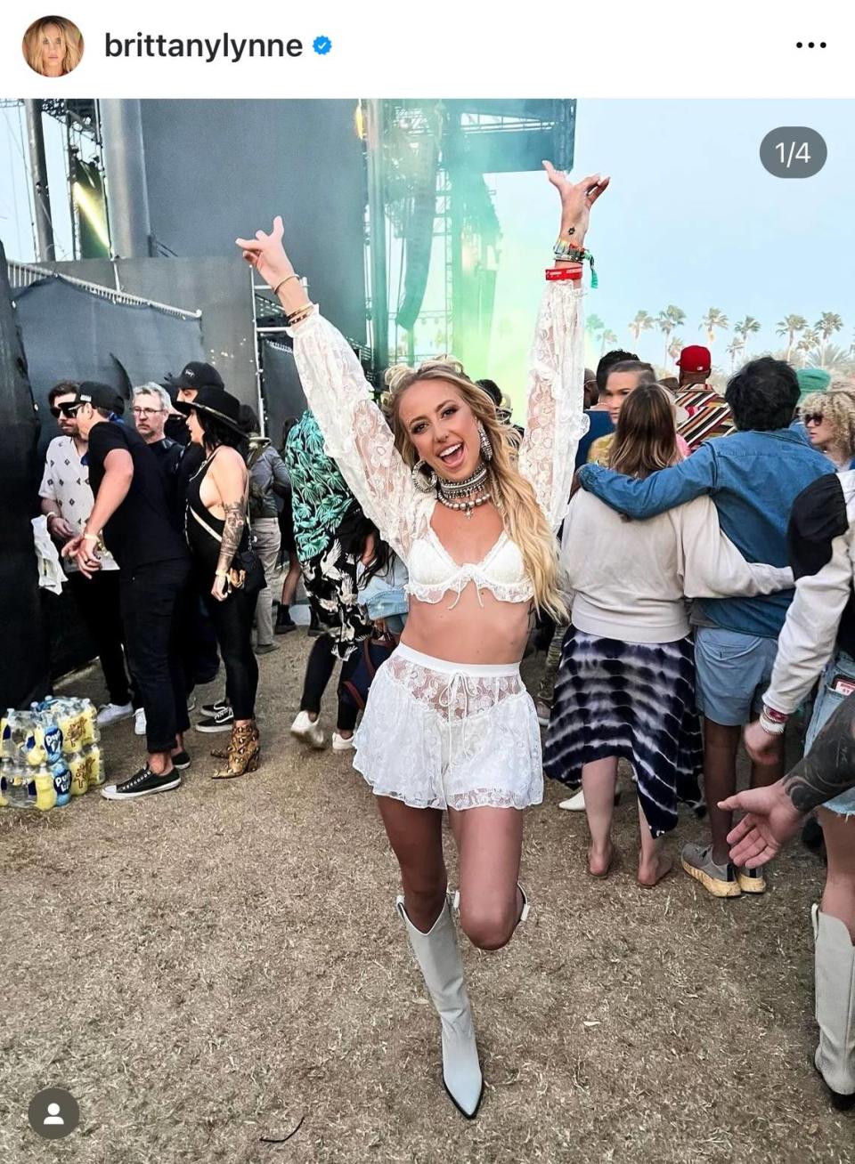 Brittany Mahomes in her “bridal era” at Coachella 2022. She had just married Patrick the month before.