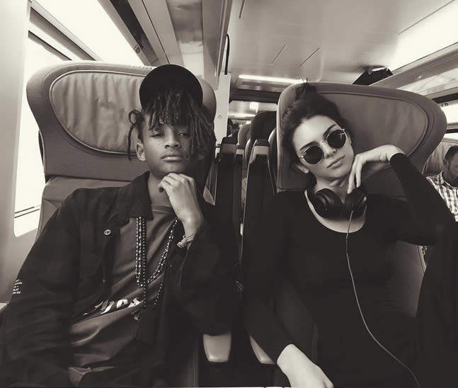 <p>Best mates Jaden Smith and Kendall Jenner went first class as they traveled acrossed the pond to "London town." (Photo: Kendall Jenner via Instagram ) </p>