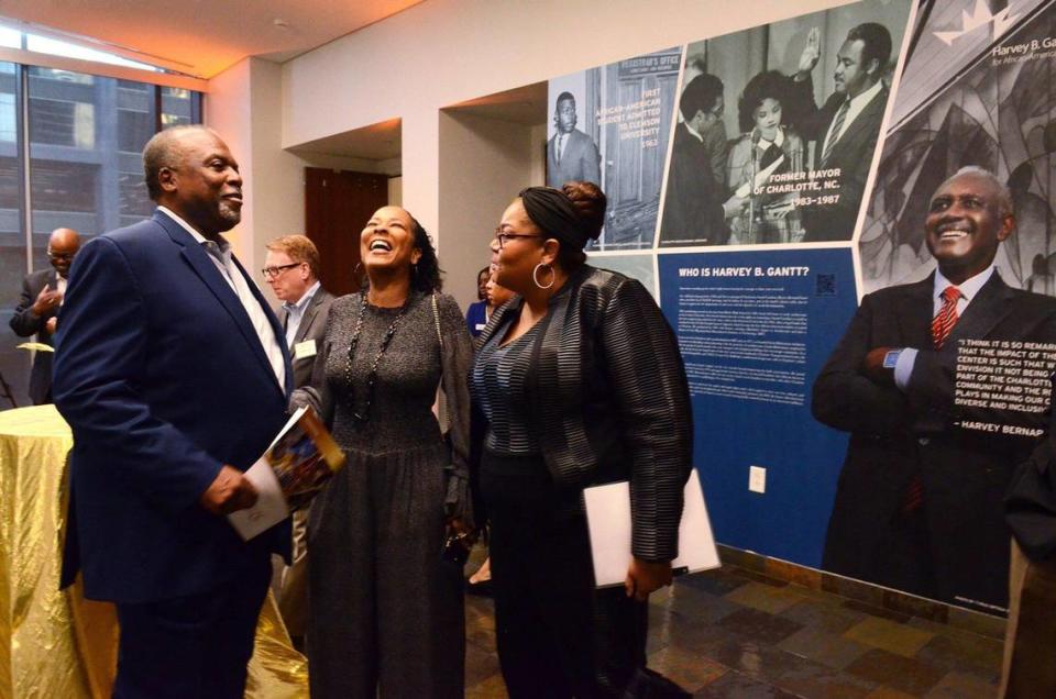 David Taylor, president and CEO of the Harvey B. Gantt Center for African-American Arts + Culture, mingles Tuesday after announcing plans for the Gantt Golden Year celebration next year. John D. Simmons/Special to the Observer