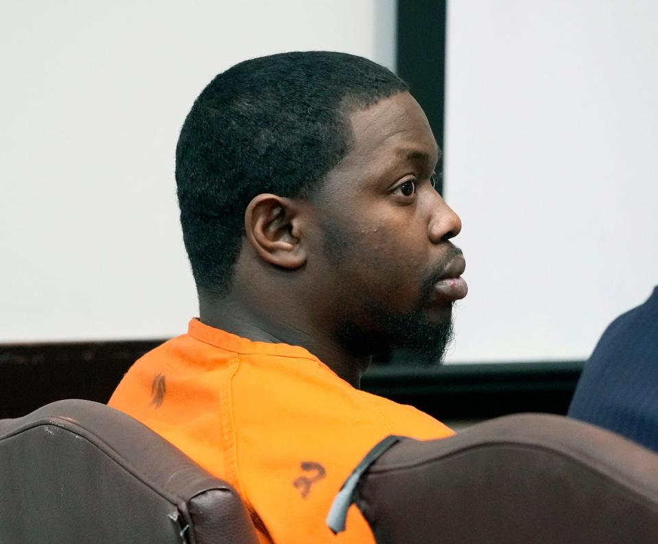 Othal Wallace appears before Circuit Judge Raul Zambrano at the Justice Center in Daytona Beach, Monday, Aug. 8. Wallace is charged with first-degree murder in the death of Jason Raynor, who was working as a Daytona Beach police officer when he was shot in June 2021.