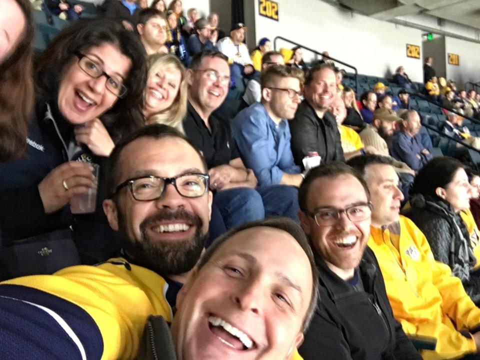 Predators supporters enjoy the game at a past Pride Night.