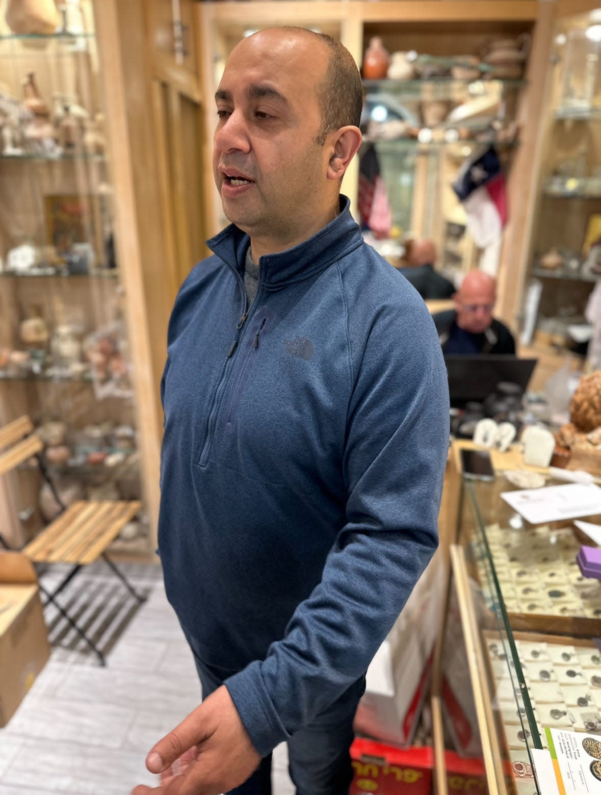 Zak Mishriki of Zak’s Antiquities shop in Jerusalem's Old City.