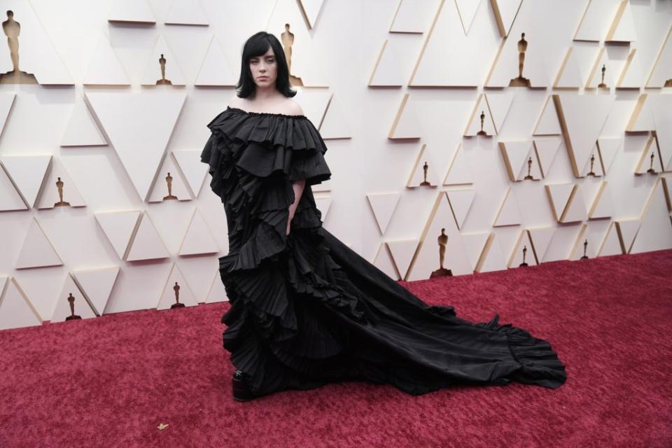 Billie Eilish attends the 94th Academy Awards at Dolby Theatre in Los Angeles on March 27, 2022. - Credit: Jae C. Hong/Invision/AP