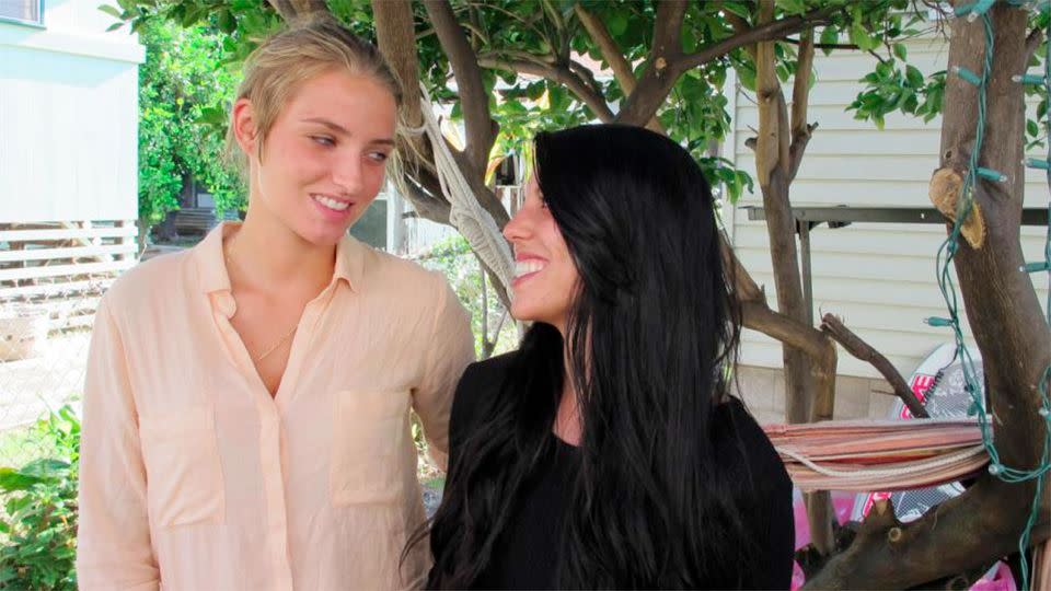 Courtney Wilson, left, and Taylor Guerrero pose for a photo in Honolulu. Photo: Supplied