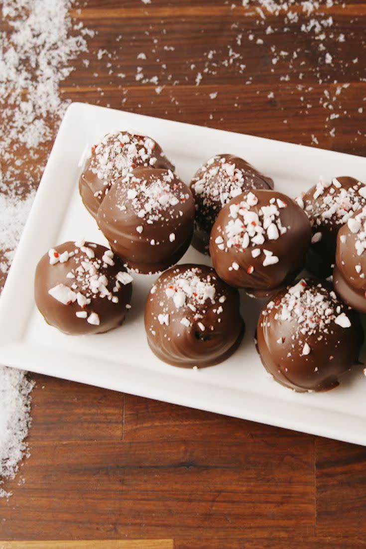 <p>How could something so simple be so good?</p><p>Get the recipe from <a href="https://www.delish.com/cooking/recipe-ideas/recipes/a57050/peppermint-oreo-truffles-recipe/" rel="nofollow noopener" target="_blank" data-ylk="slk:Delish;elm:context_link;itc:0;sec:content-canvas" class="link ">Delish</a>. </p>