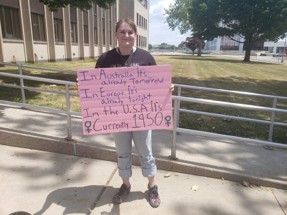 Addysen Russel organized a demonstration supporting abortion rights in Port Huron on Saturday, July 2, 2022.