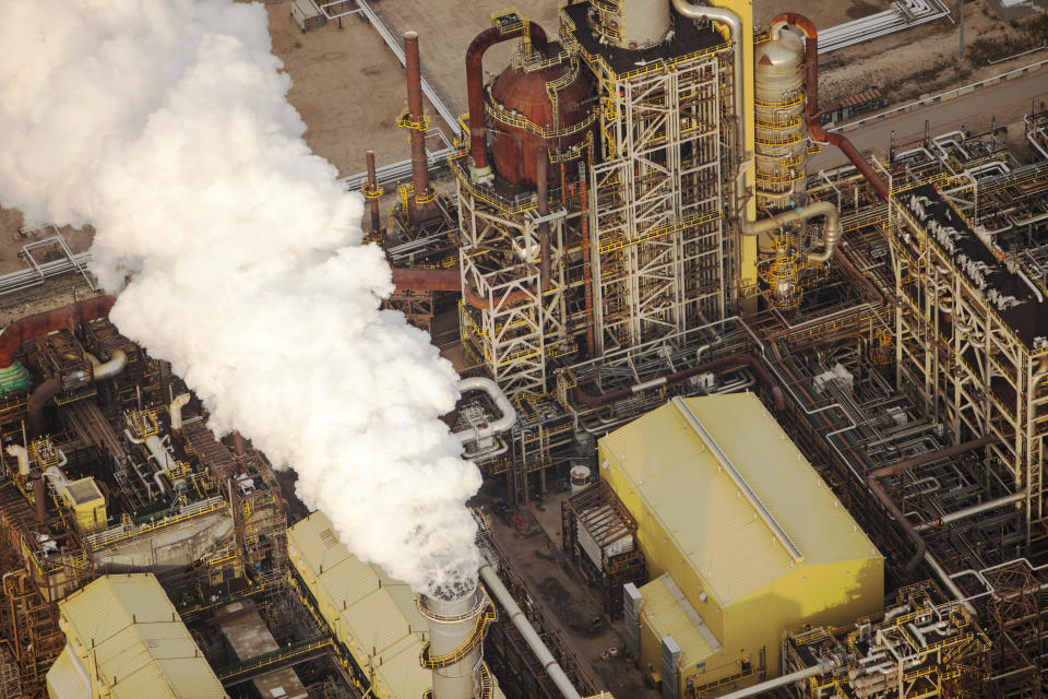 Oil sands deposits being processed north of Fort McMurray, Alberta, Canada.(GETTY)