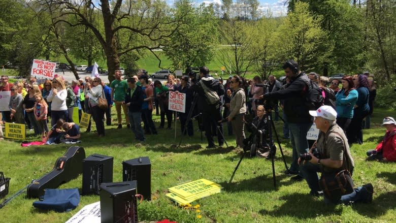 B.C. NDP supporters rally to support Riverview Hospital reopening