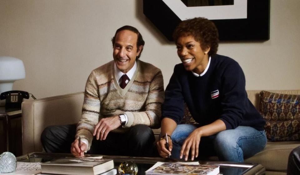 Stanley Tucci and Naomi Ackie in I Wanna Dance With Somebody.