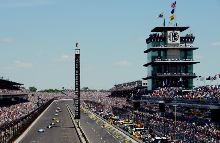 A view of the 98th running of the Indianapolis 500 at Indianapolis Motorspeedway on May 25, 2014 in Indianapolis, Indiana