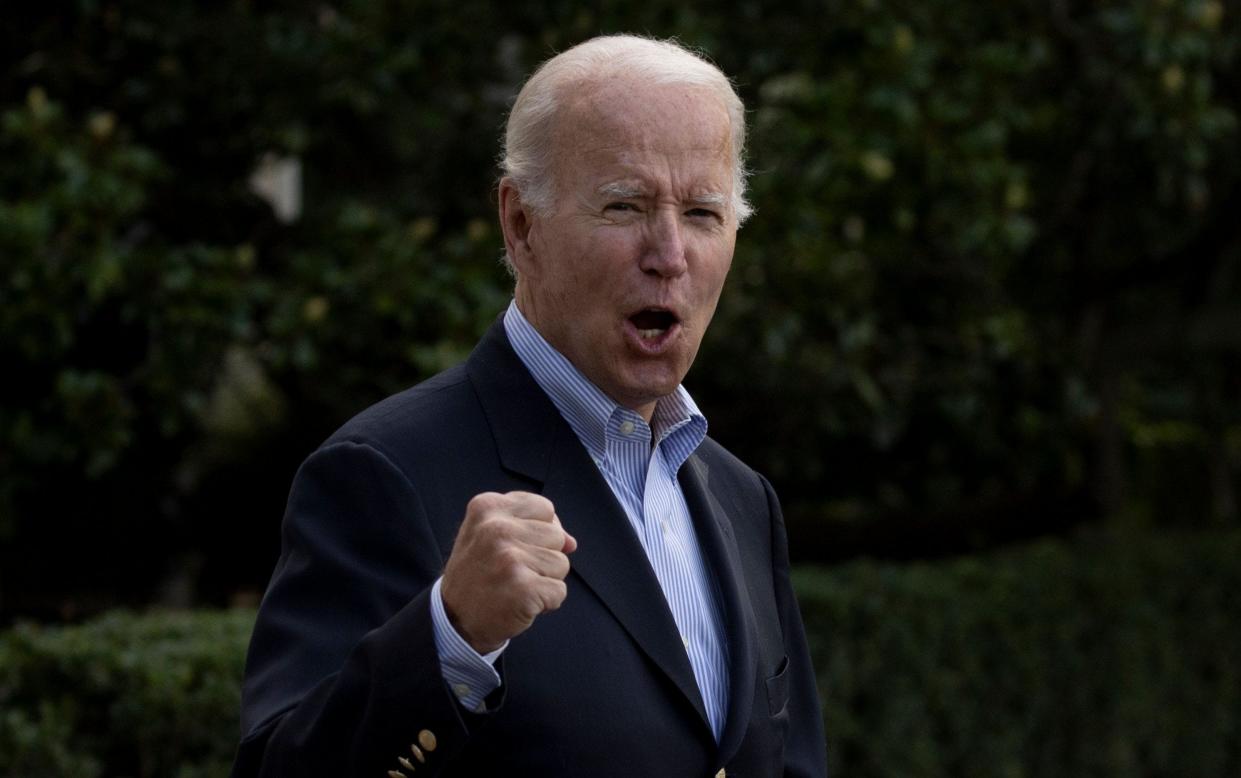 US President Joe Biden on the South Lawn at the White House in Washington - MICHAEL REYNOLDS/EPA-EFE/Shutterstock