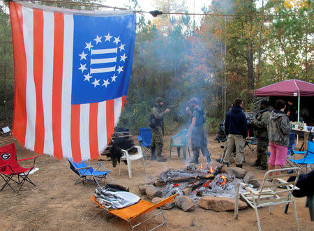Members of the III% Security Force militia gather for a field training exercise in Jackson, Georgia, U.S. October 29, 2016. REUTERS/Justin Mitchell