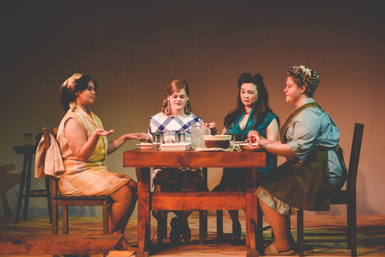 Londi Reid, Elizabeth Adams, Brandi Perkins, Tabitha Cahanin are seen in "Cover of Life" at the Backdoor Theatre.