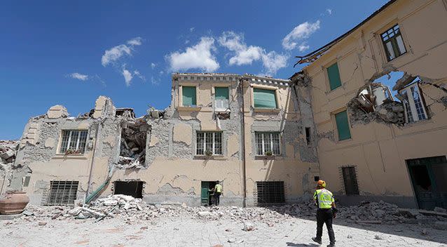 The damage in Amatrice. Source: AAP