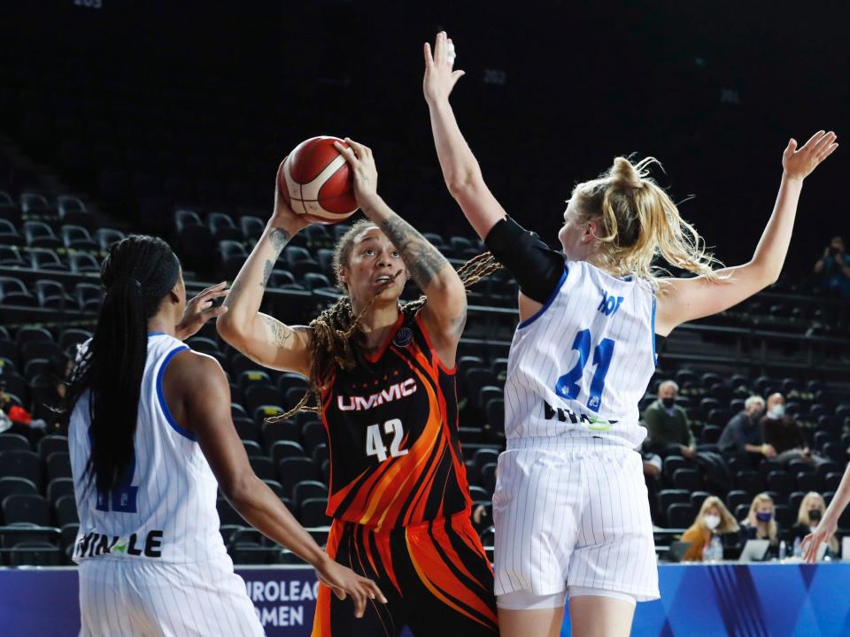 Griner takes a shot for UMMC Ekaterinburg.