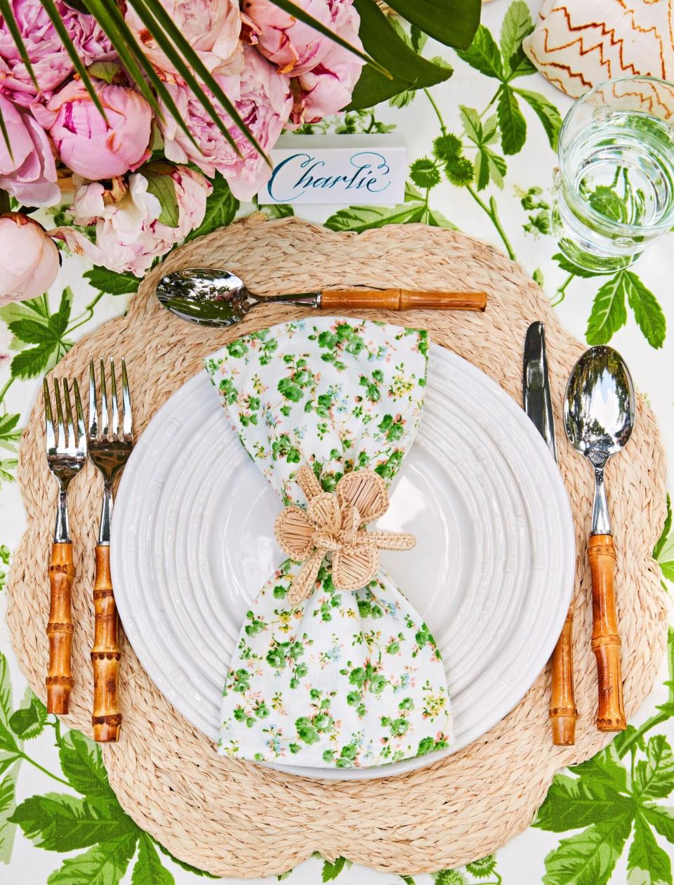 Emily Painter Green and White Table Setting