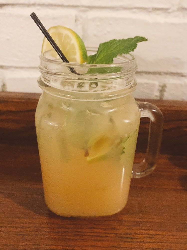 The Virgin Grapefruit Mojito, poured in a Mason jar, is satisfying Dry January thirsts at Harold's Inn in Hopewell Township, Beaver County, not far from Pittsburgh International Airport.