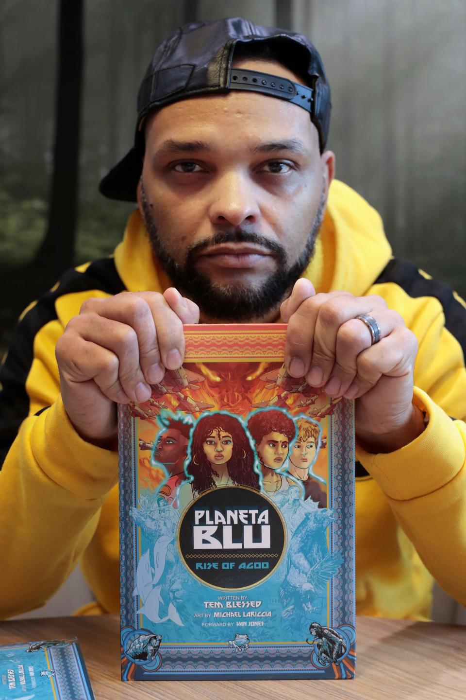 Environmental activist Tem Blessed has published a comic book, "Planeta Blu: Rise of Agoo."