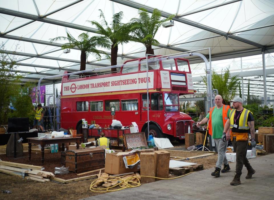 A double-decker bus forms part of one display (Yui Mok/PA) (PA Wire)