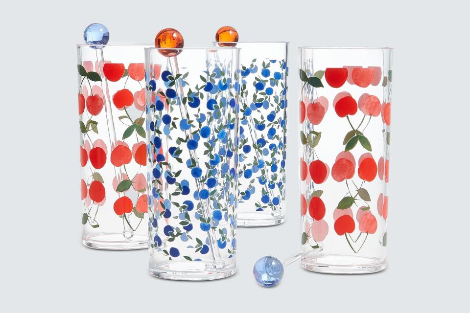 Martha Stewart Collection Berry Acrylic Tom Collins Glasses