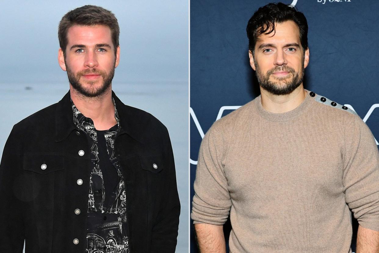 MALIBU, CALIFORNIA - JUNE 06: Liam Hemsworth attends the Saint Laurent Mens Spring Summer 20 Show on June 06, 2019 in Paradise Cove Malibu, California. (Photo by Neilson Barnard/Getty Images); NEW YORK, NEW YORK - OCTOBER 26: Henry Cavill In Conversation With MTV's Josh Horowitz at The 92nd Street Y, New York on October 26, 2022 in New York City. (Photo by Theo Wargo/Getty Images)