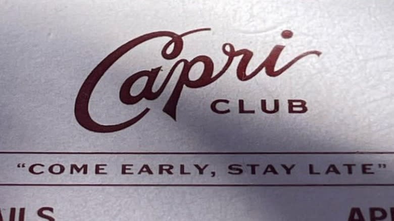 Capri club menu header