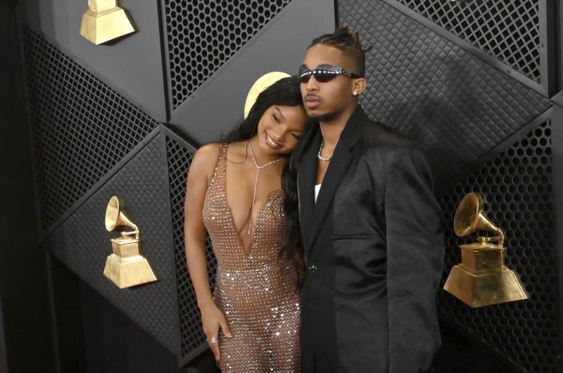 Halle Bailey (L) and DDG attend the Grammy Awards on Sunday. Photo by Jim Ruymen/UPI