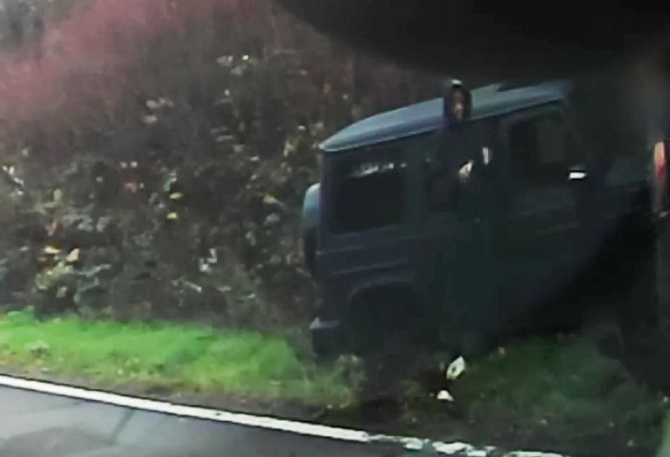 Terrifying footage shows the moment Premier League ace Joe Willock crashed his £140,000 car while on the way to training - losing control as he went round a bend. The Arsenal and England U21s midfielder was said to have been unhurt in the smash, which was caught on dashcam by another motorist. Dramatic video shows Willock, 21, cutting across multiple lanes and racing his Mercedes-Benz G-Class up a slip road to join the M25 near South Mimms, Herts. But he hits a barrier, causing him to lose a wheel and spin out - ending up in a hedge.