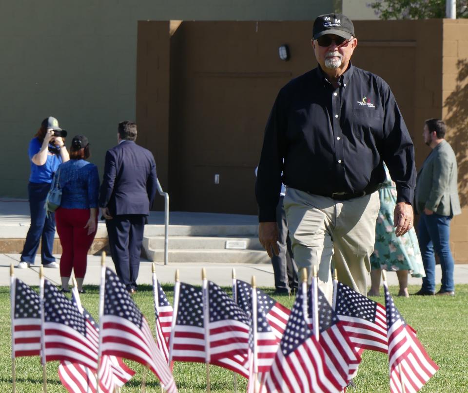 Councilman Art Bishop at the Town of Apple Valley’s Memorial Day ceremony at Civic Center Park on Monday, May 29, 2023.