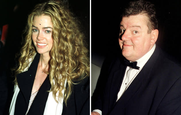 <b>The World Is Not Enough – 1999</b><br><br> Denise Richards and Robbie Coltrane arrive for the premiere of 'The World is Not Enough'. <br><br> (Copyright: WENN)