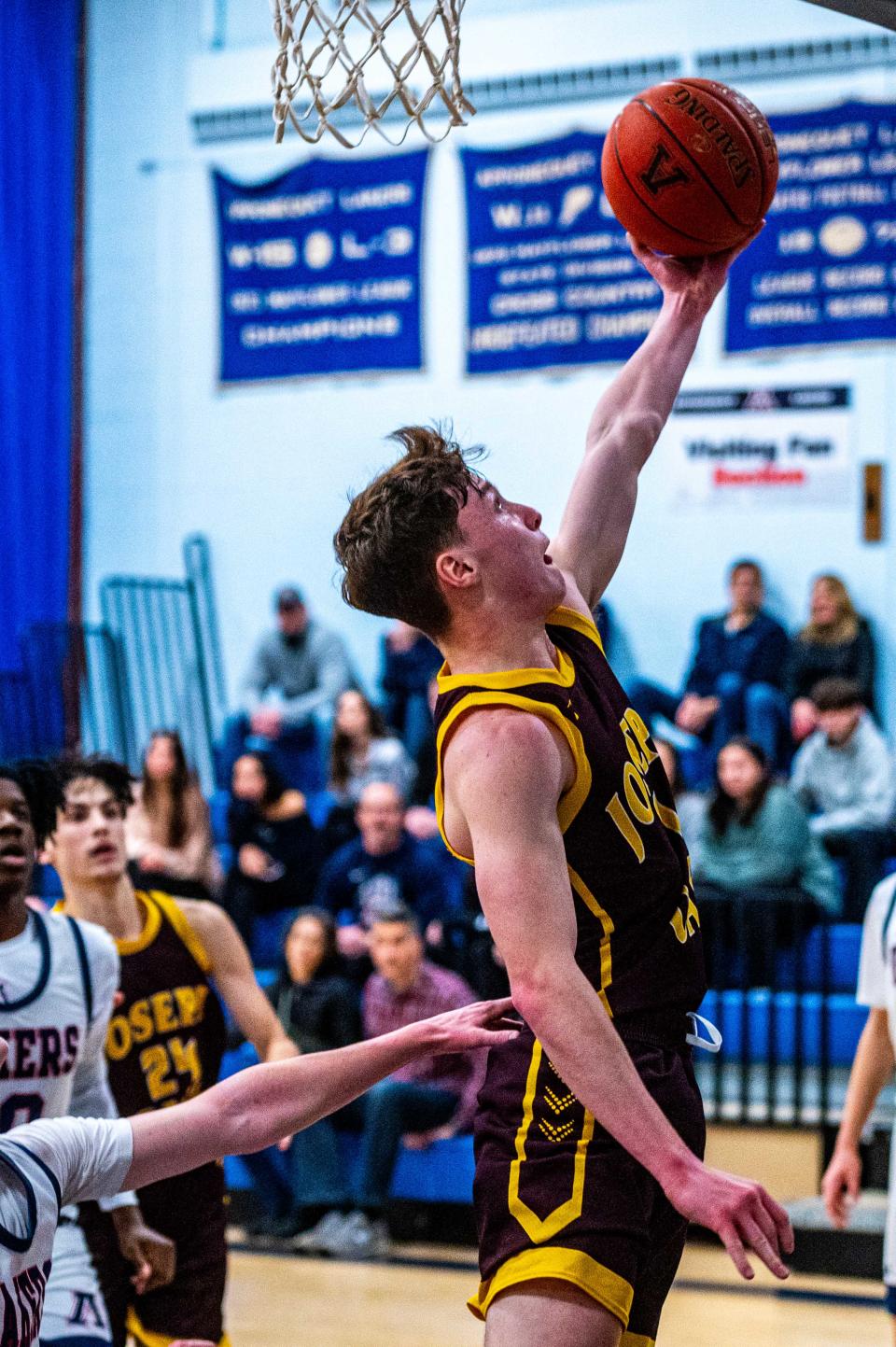 Case's Landon Cayton drives to the basket in an earlier game against Apponequet.