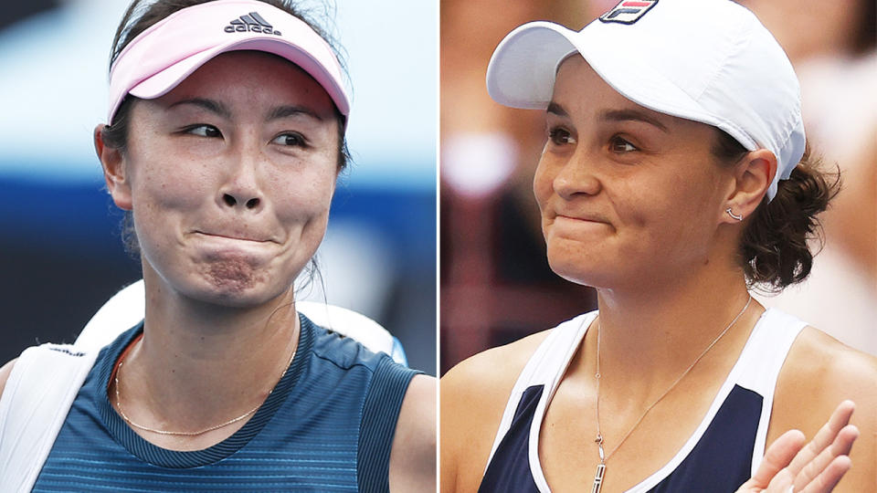 Peng Shuai has still only made very limited public appearances since making sexual assault allegations against a high ranking Chinese official, with Ash Barty joining the ranks of the world's top tennis players in calling for her safety. Pictures: Getty Images