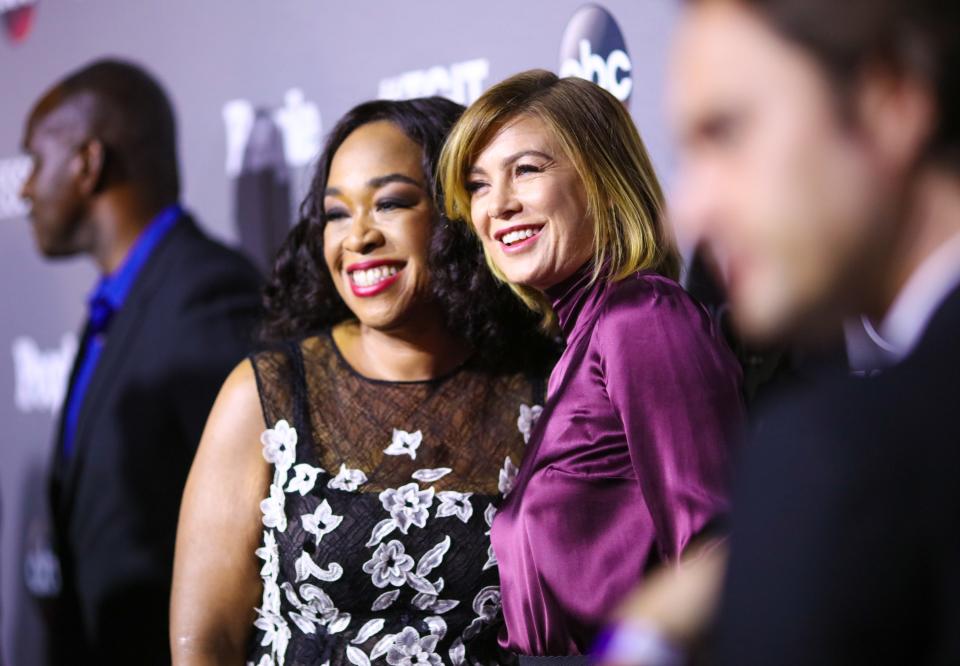 Shonda Rhimes with Ellen Pompeo, the star of Rhimes' long-running hit Gray's Anatomy