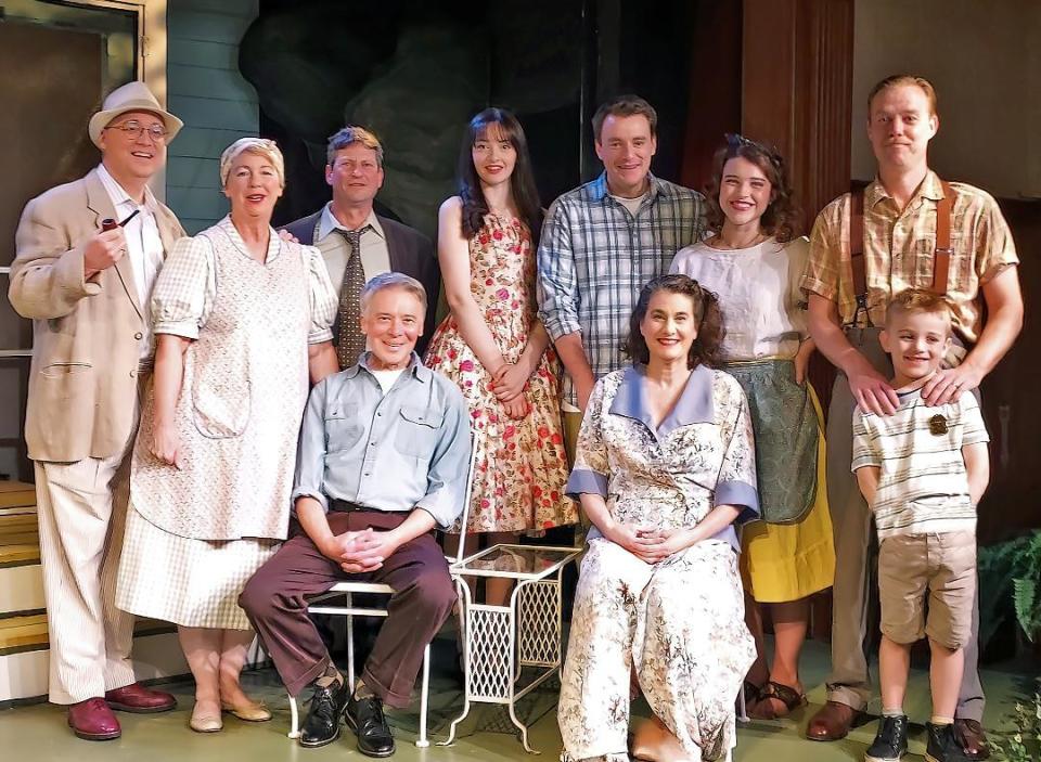 The cast of "All My Sons," directed by Nina Schuessler, at Eventide Theatre Company.