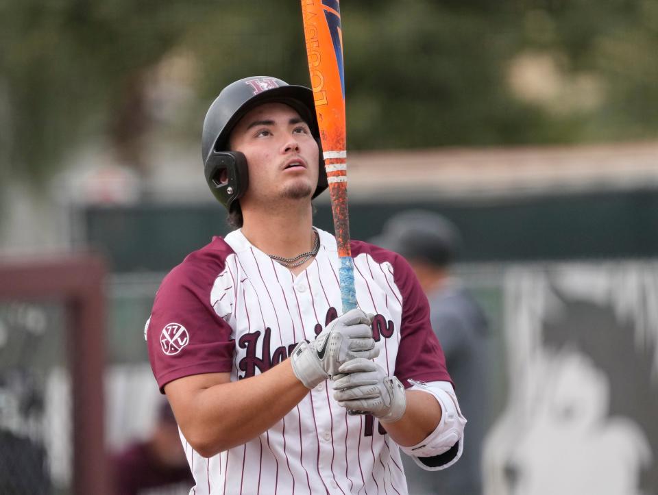 Hamilton's Liam Wilson prepares to bat during a game against Tolleson at Hamilton HS baseball field.