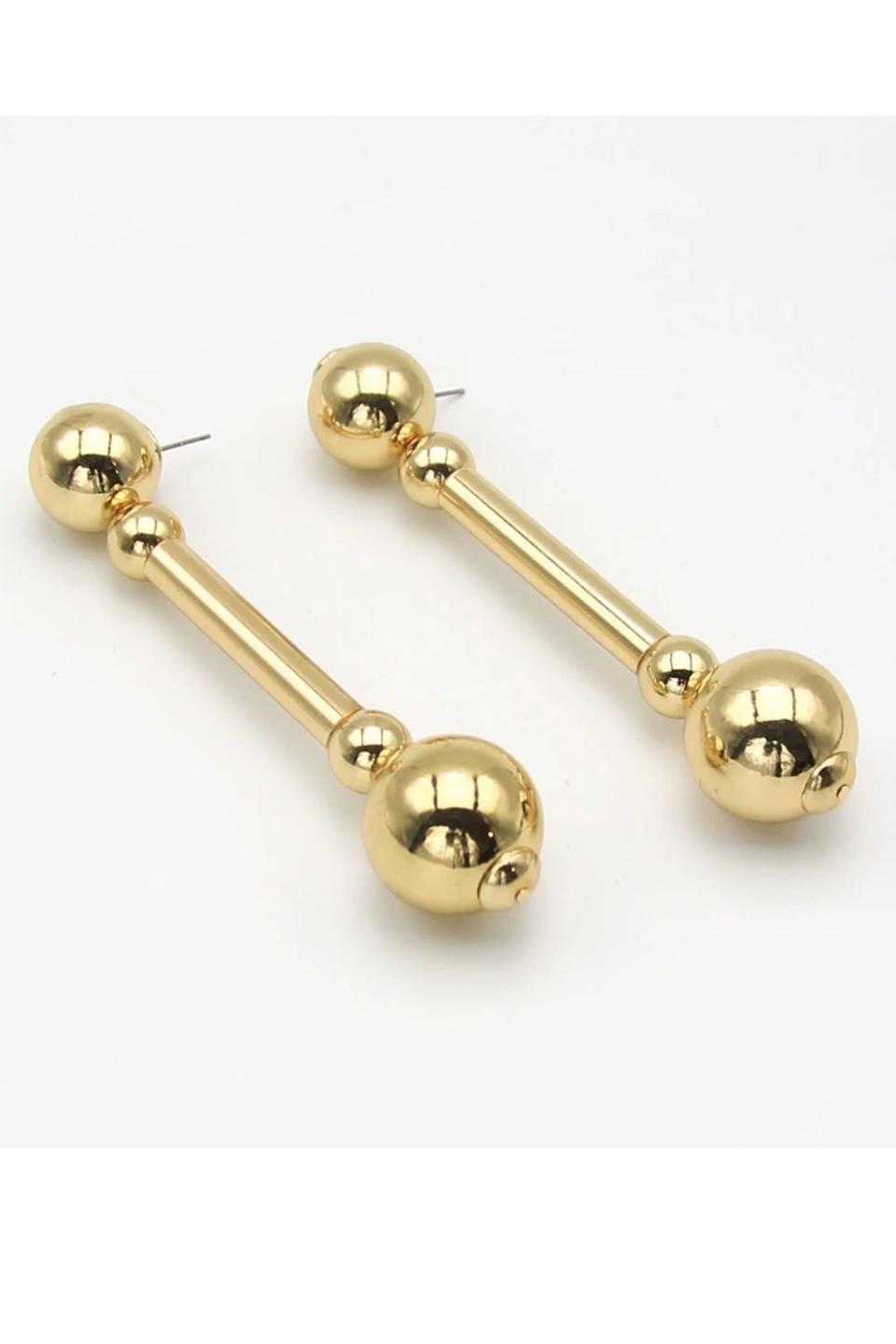 6) Okella’s Book Club Metal Statement Ball Earrings