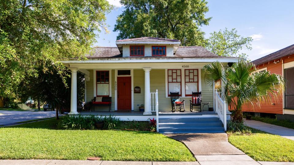 New Orleans, LA USA - April 22, 2016: Typical homes of the Broadmoor residential area in New Orleans, Louisiana.