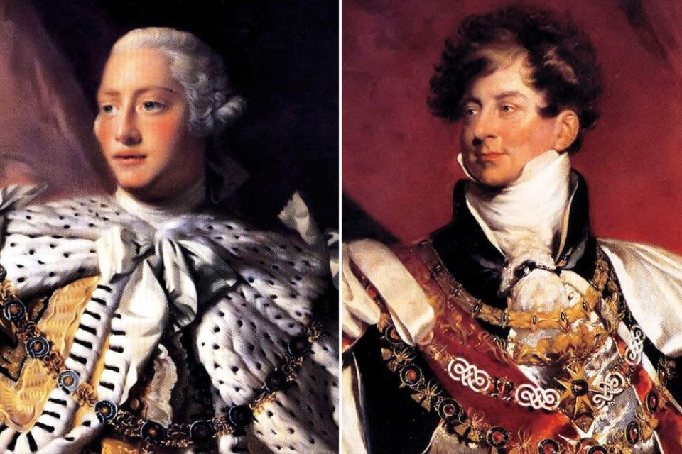 George III (left) and George IV | Universal History Archive/UIG/Shutterstock (2)