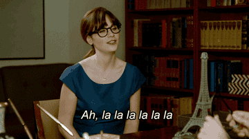 Zooey Deschanel trying to speak French.