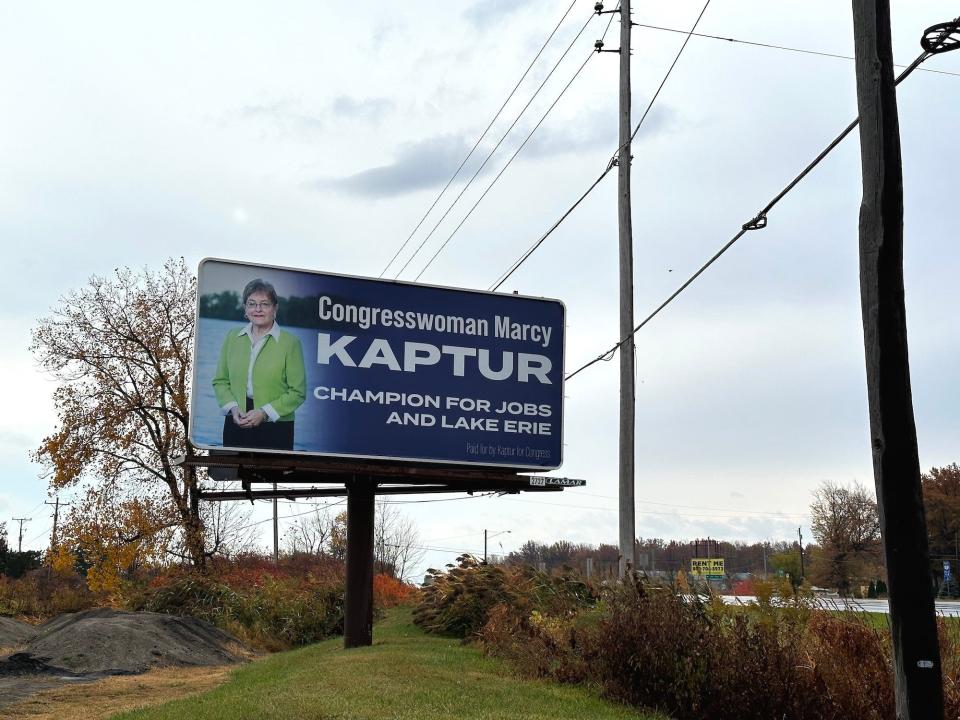 A billboard for Kaptur's campaign near Port Clinton, OH on October 26, 2022.
