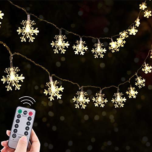 50) Christmas Snowflake String Lights