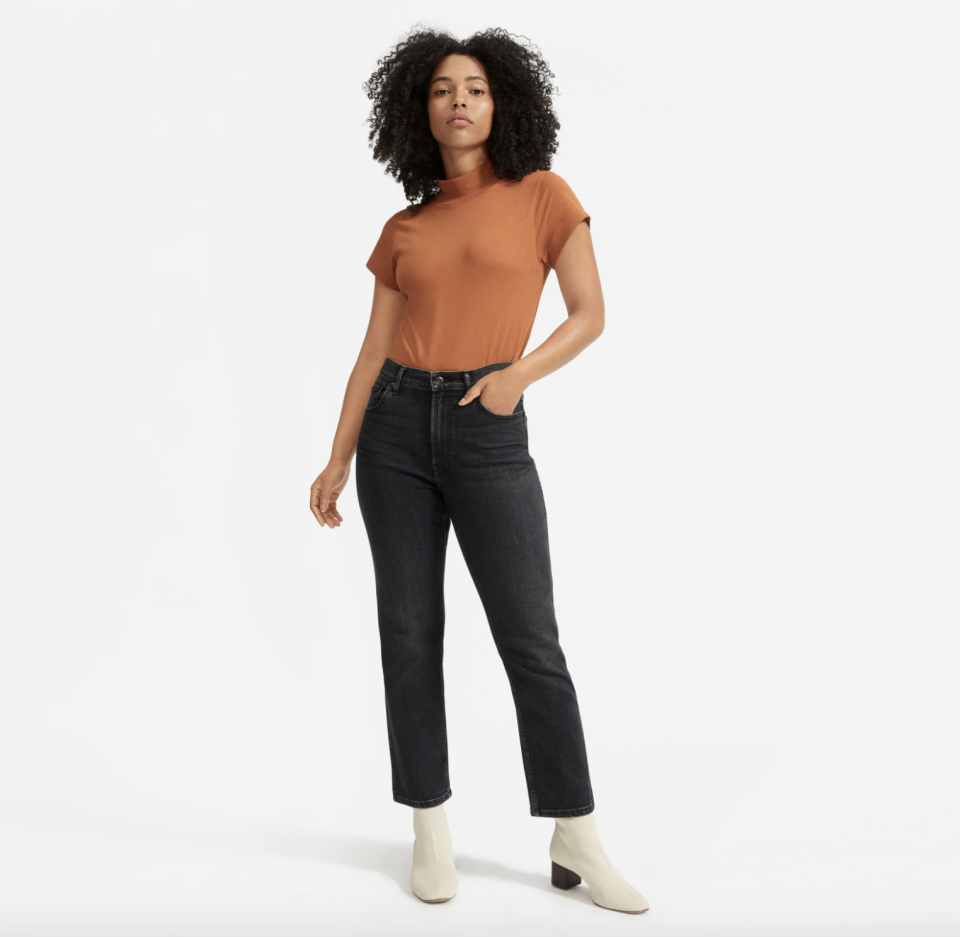 These jeans boast a waist-nipping rise. (Photo: Everlane)