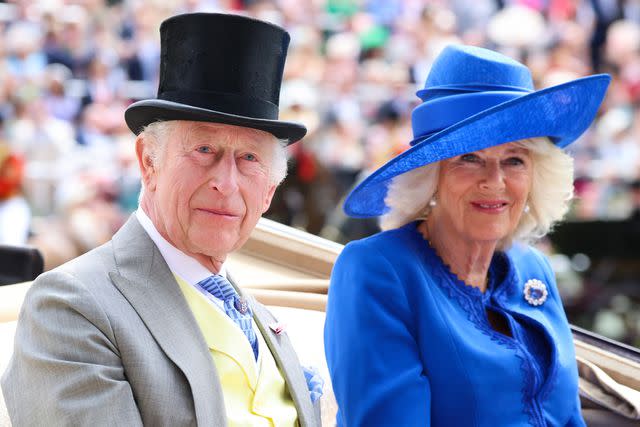 <p>Chris Jackson/Getty</p> King Charles and Queen Camilla attend Royal Ascot on June 18, 2024