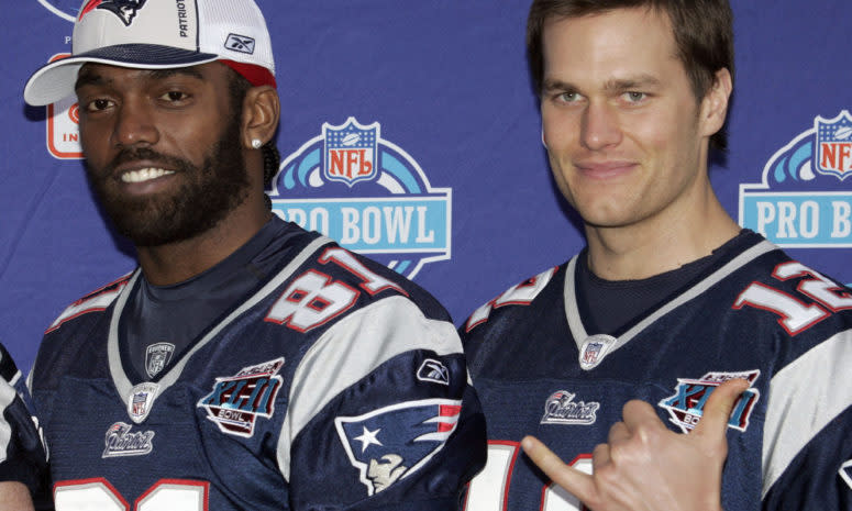 Tom Brady and Randy Moss.