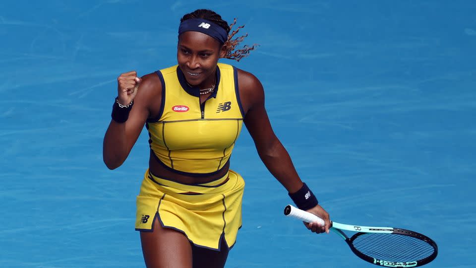 Coco Gauff at the 2024 Australian Open, which has more relaxed rules for athleticwear than its Grand Slam counterparts. - Eloisa Lopez/Reuters