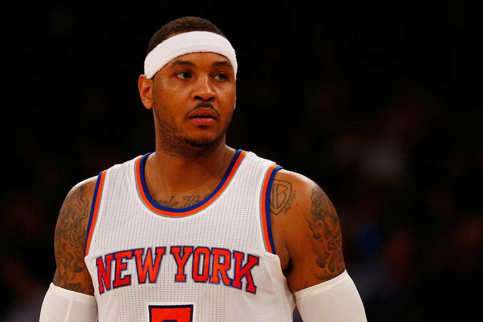 Had the Knicks been better at free agency, a reunion with Carmelo Anthony might have been in store. (Getty) 