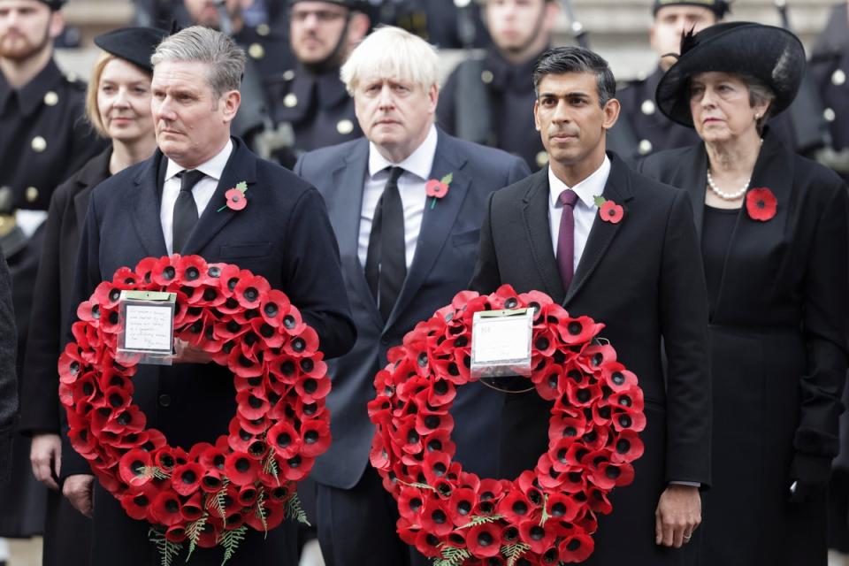 Prime minister Rishi Sunak and Labour leader Keir Starmer at last year’s National Service Of Remembrance at The Cenotaph on Remembrance Sunday (Getty Images)