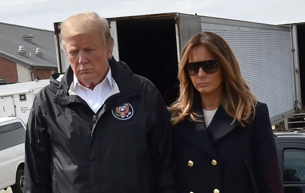 President Trump and first lady Melania Trump. (Photo: Nicholas Kamm /AFP/Getty Images)