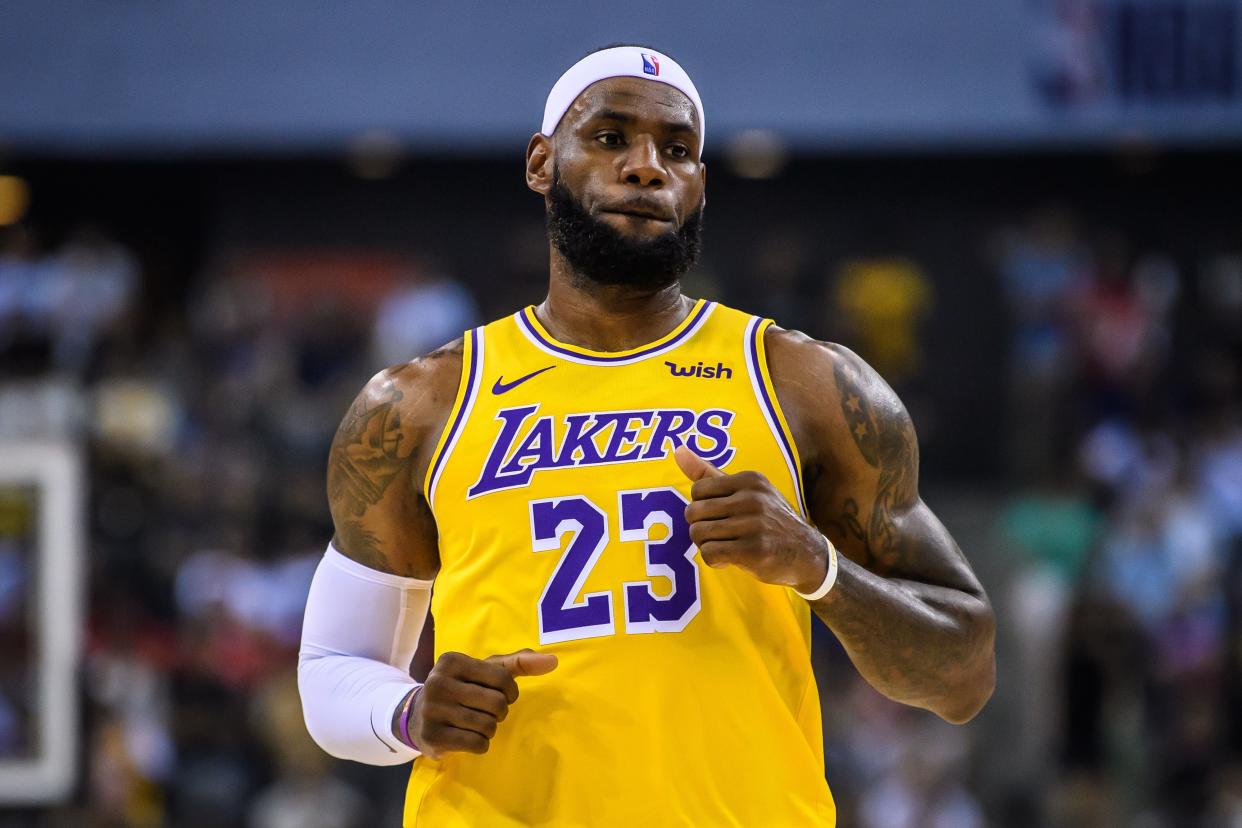 LeBron James reportedly confronted Adam Silver over the China issue during a meeting among the Nets and Lakers. (Getty)